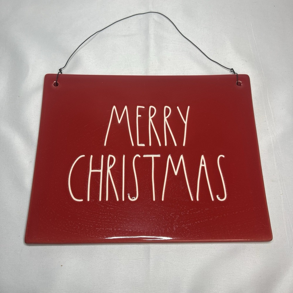 Rae Dunn Artesian Collection Merry‎ Christmas Red Ceramic Wall Hanging Plaque